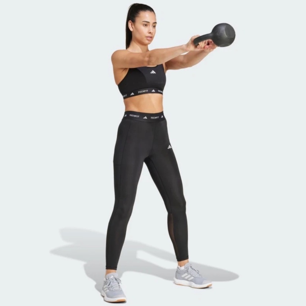 NWT Adidas Women Techfit Stash Pocket Full Length Leggings Size M